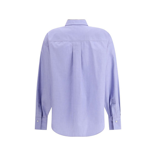 Light Blue Cotton Dress Shirt Brunello Cucinelli