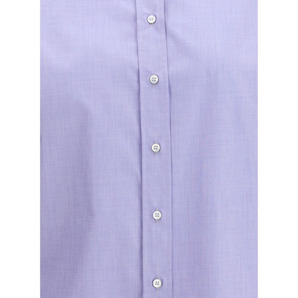 Light Blue Cotton Dress Shirt Brunello Cucinelli