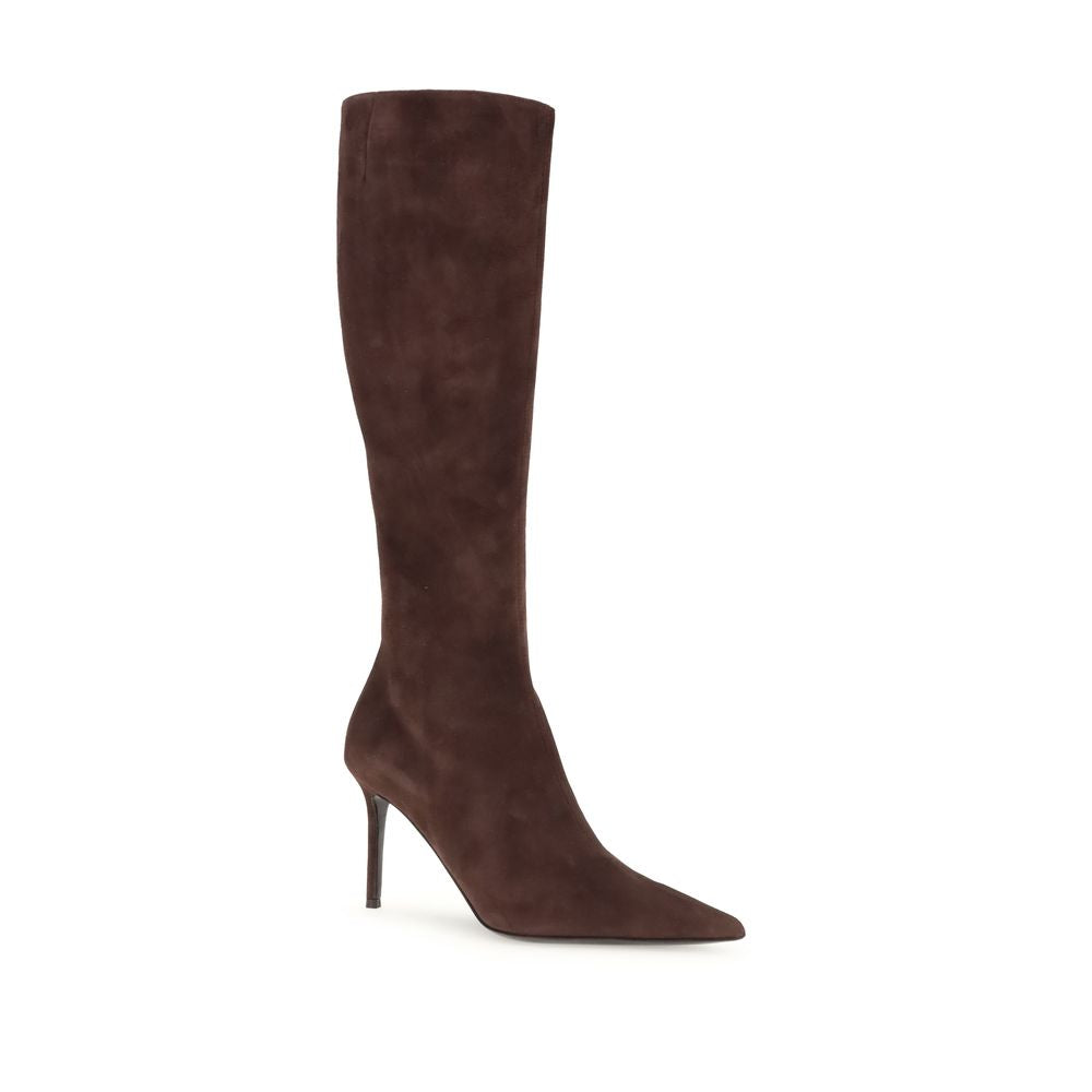 Brown Leather High Heel Boots Shoes Giuseppe Zanotti