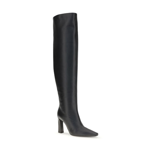 Black Leather Over The Knee Shoes Giuseppe Zanotti