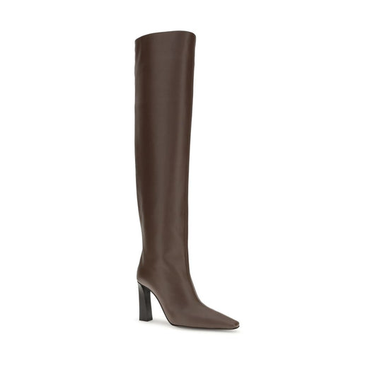 Brown Leather Over The Knee Shoes Giuseppe Zanotti