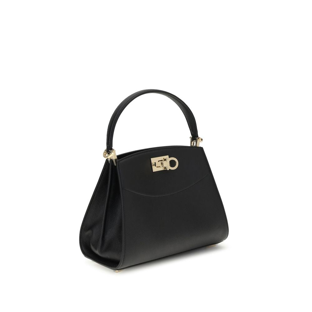 Black Calf Leather Bos Taurus Handbag Bags Ferragamo