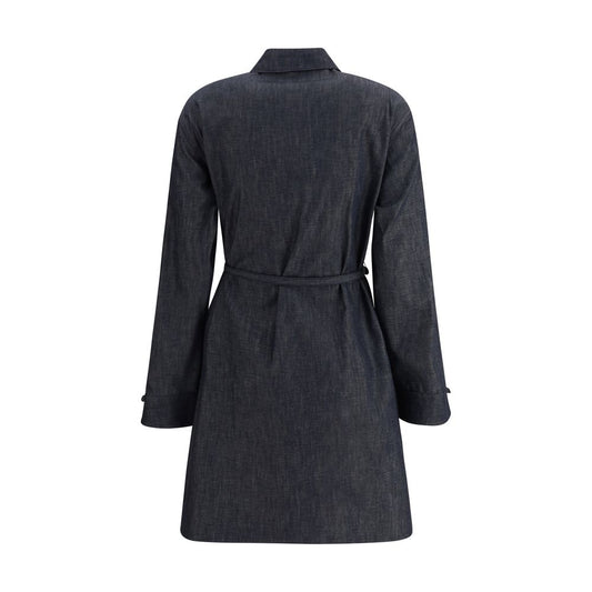 Blue Cotton Casual Dress Dress Fendi