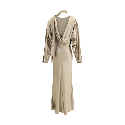 Gold Viscose Casual Dress Dress The Andamane