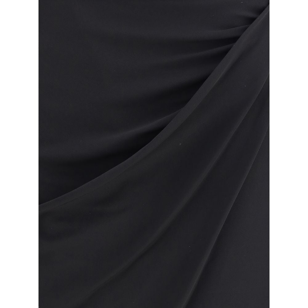 Black Viscose Midi Skirt Skirts Versace