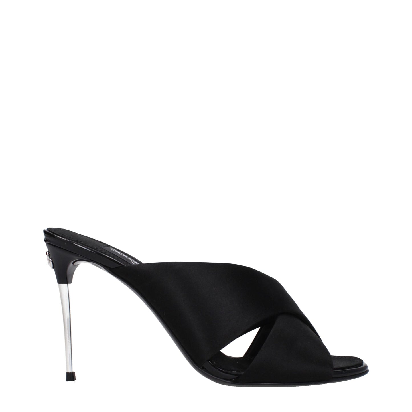 Black Satin Stiletto Heel Sandals Shoes Dolce & Gabbana
