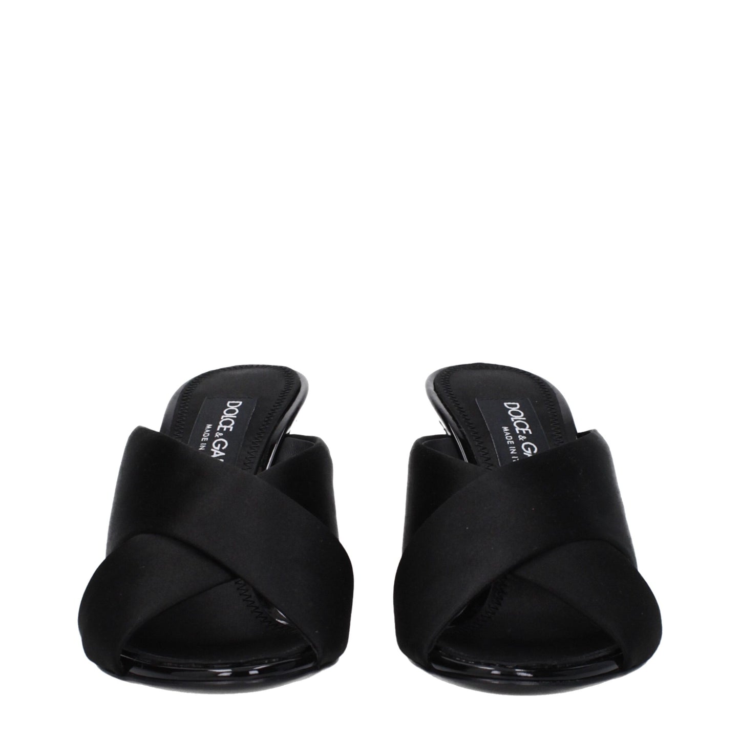 Black Satin Stiletto Heel Sandals Shoes Dolce & Gabbana