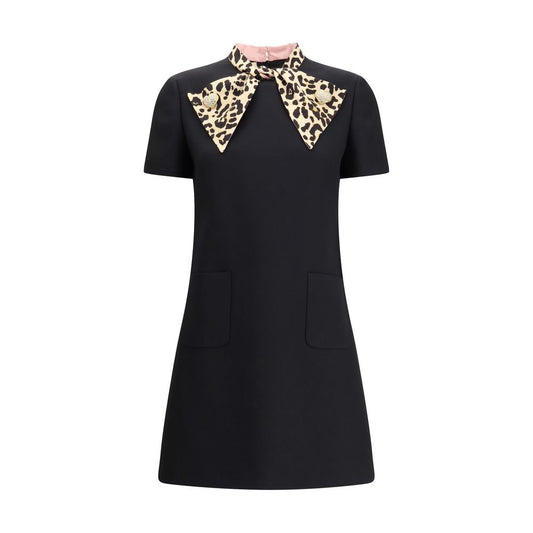 Black Fleece Wool Casual Dress Dress Valentino