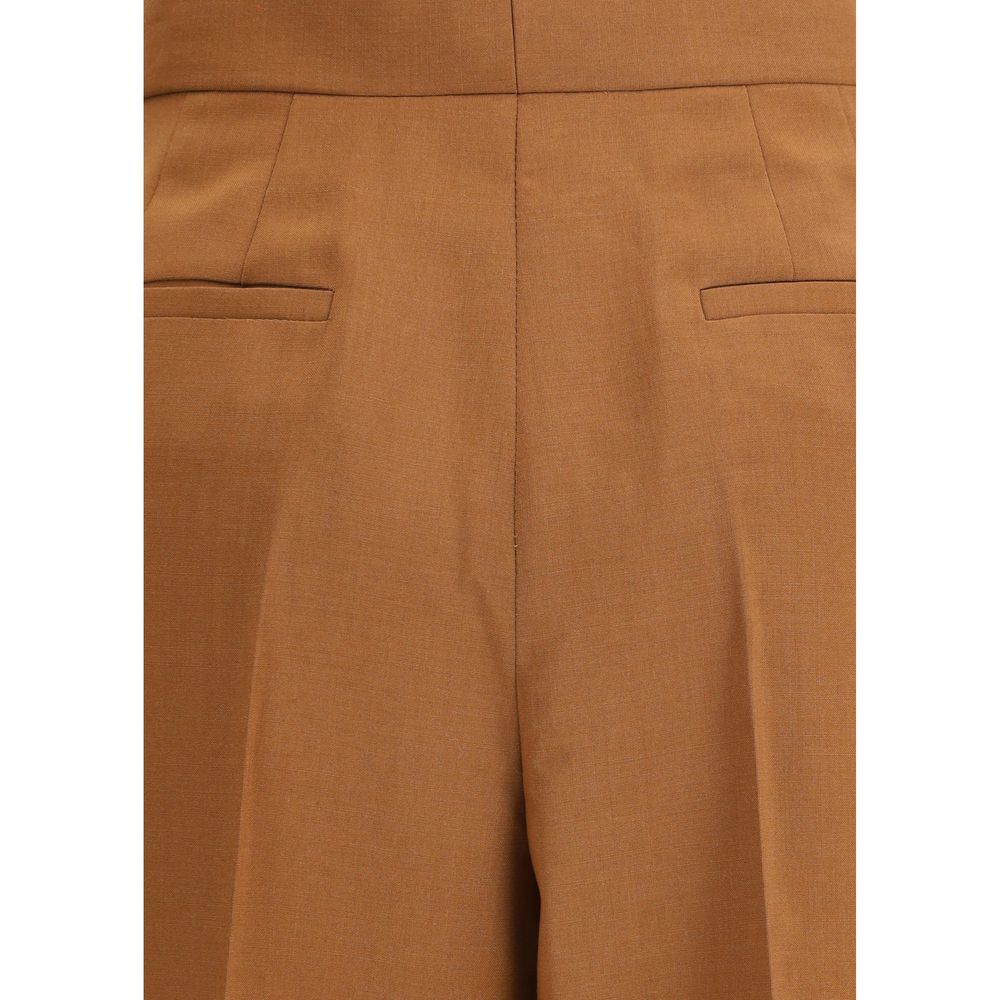 Brown Wool Flared Pants Fendi