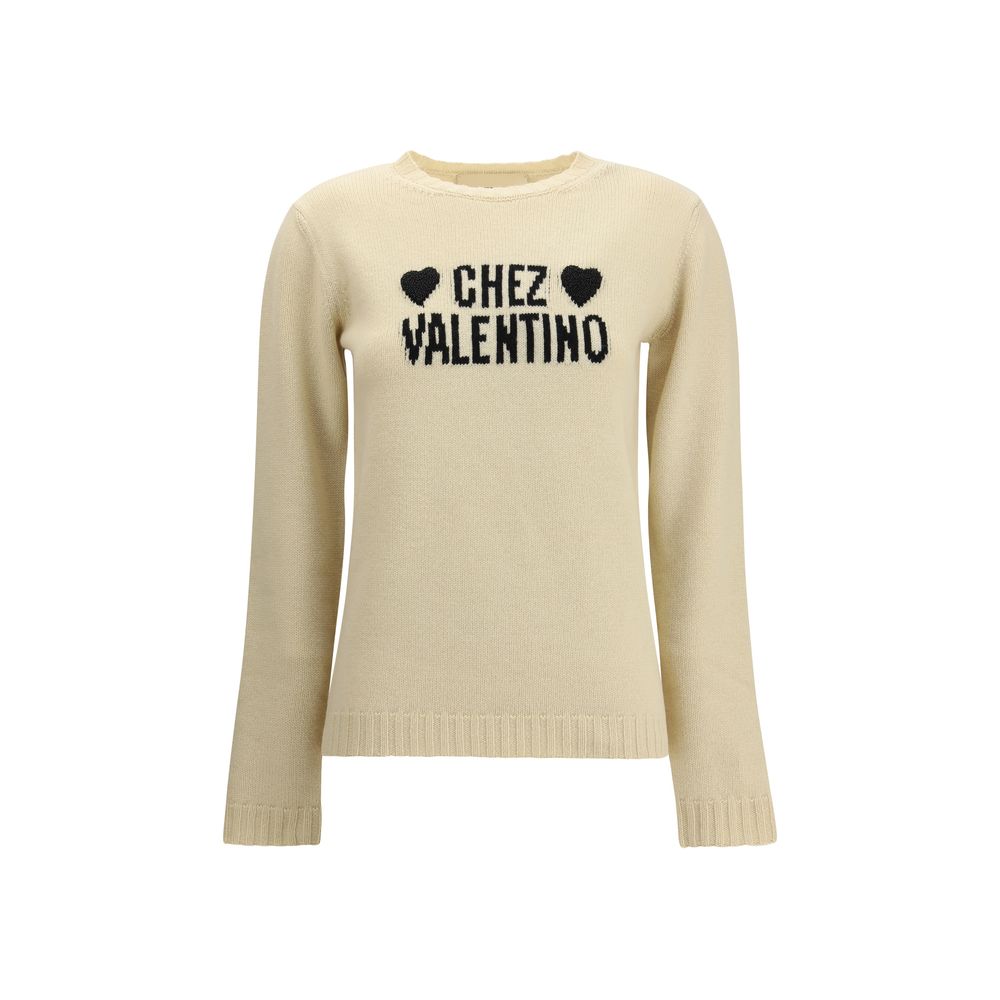 Cream Fleece Wool Sweatshirt Knitwear Valentino