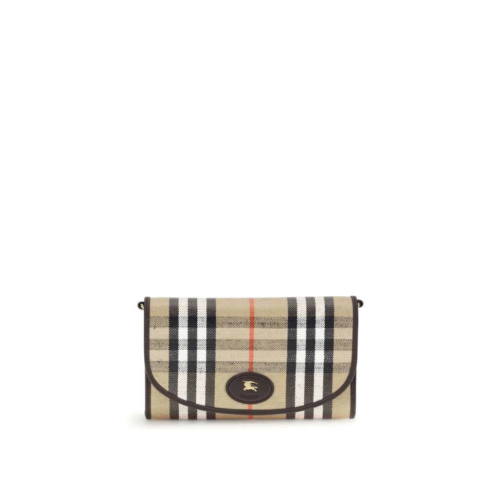 Beige Cotton Clutch Bag Bags Burberry