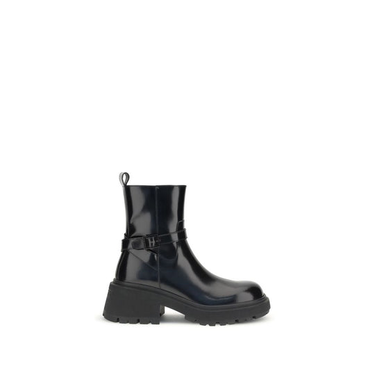 Black Calf Leather Bos Taurus Ankle Boots Shoes Jimmy Choo