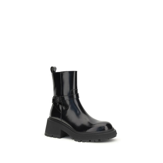 Black Calf Leather Bos Taurus Ankle Boots Shoes Jimmy Choo