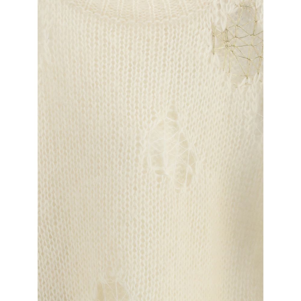 Cream Mohair Sweatshirt Knitwear Fabiana Filippi