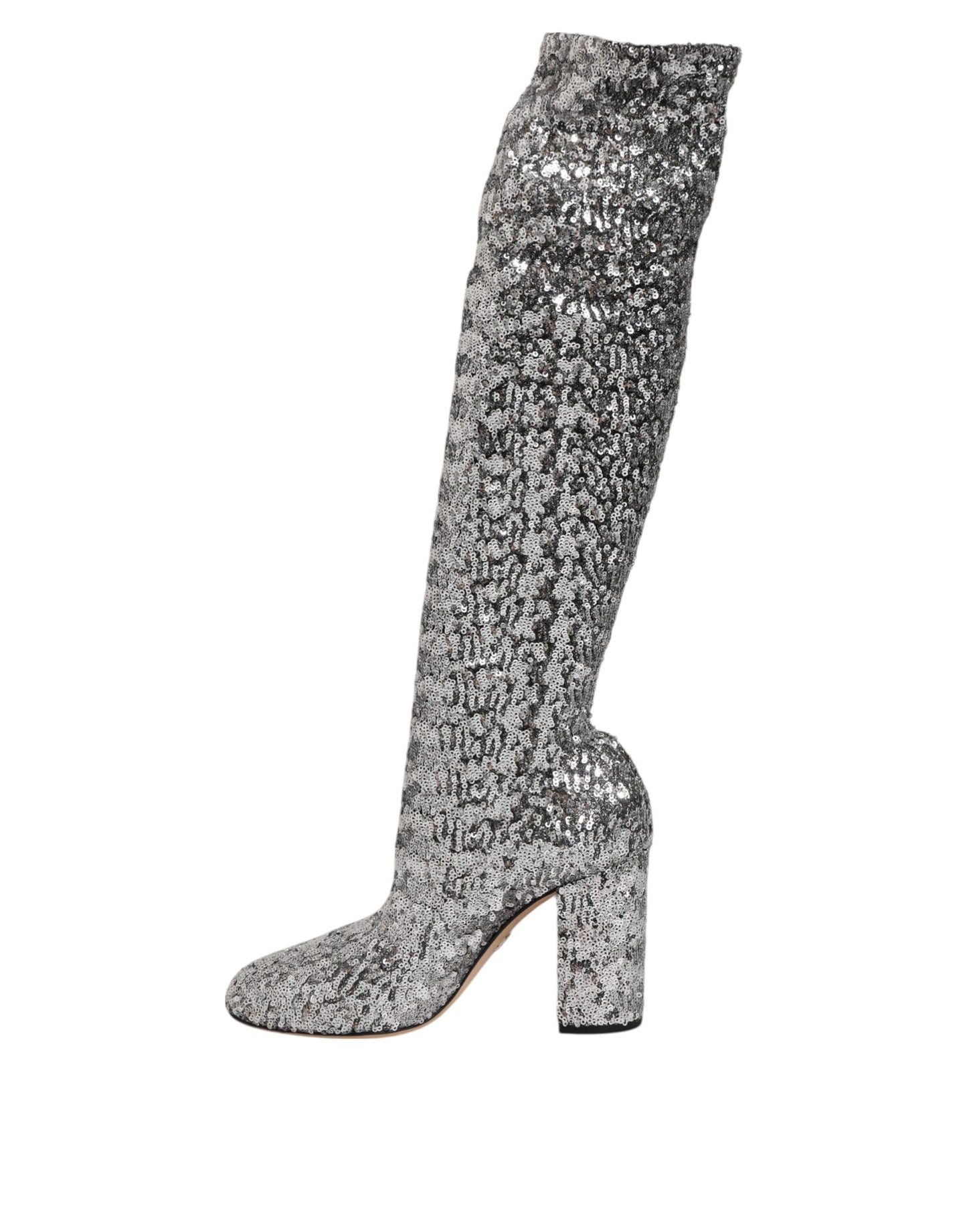 Shoes Silver Sequins Glitter High Heel Boot Shoes Shoes Dolce & Gabbana