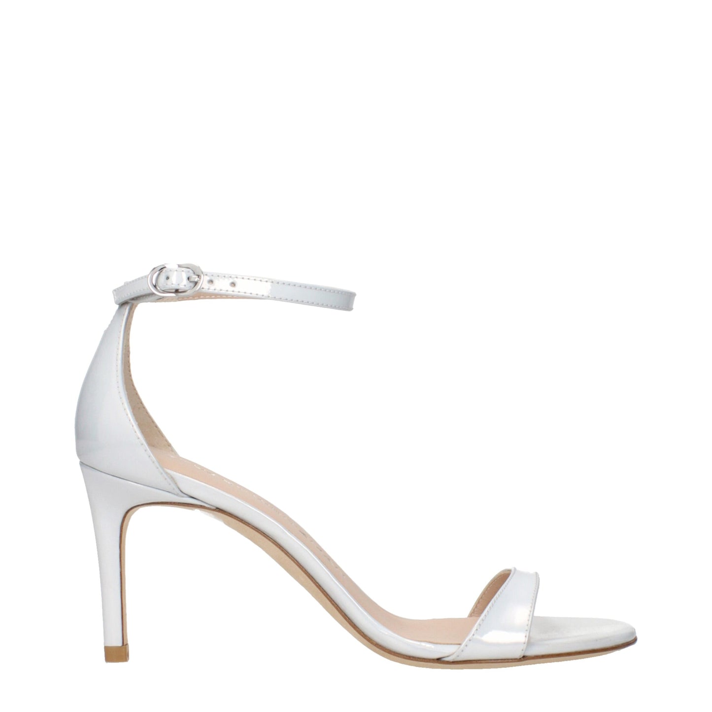 White Leather Stiletto Heel Sandals Shoes Stuart Weitzman