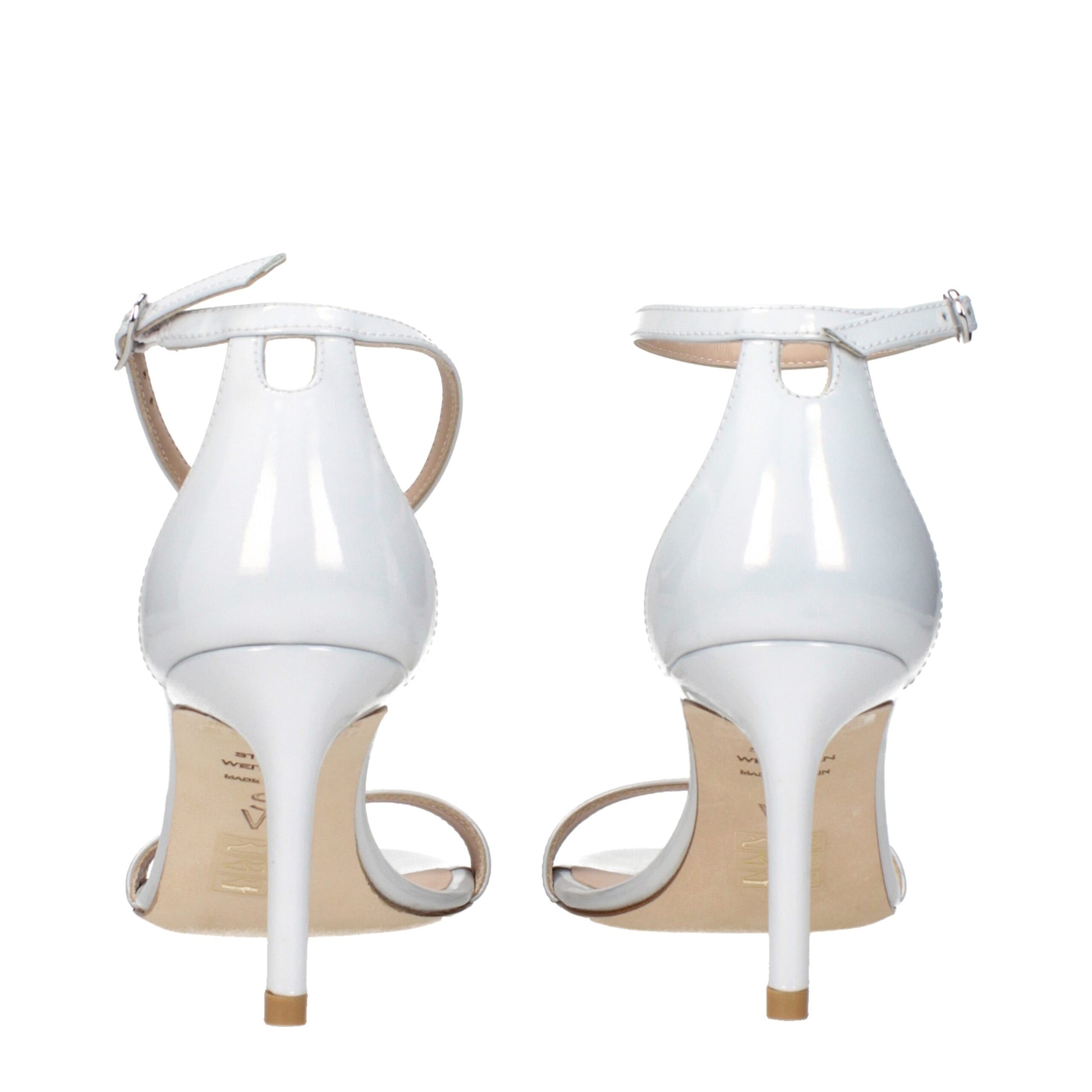 White Leather Stiletto Heel Sandals Shoes Stuart Weitzman