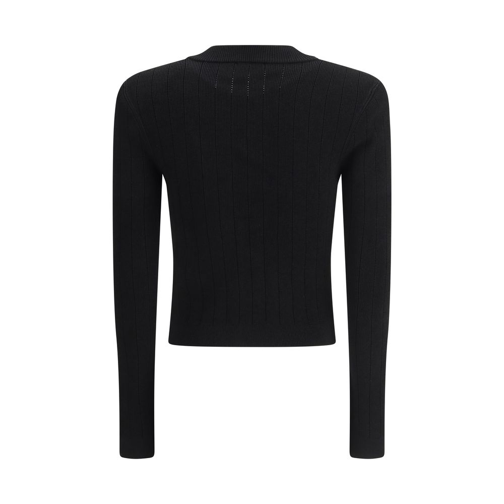 Black Viscose Cardigan Knitwear Balmain