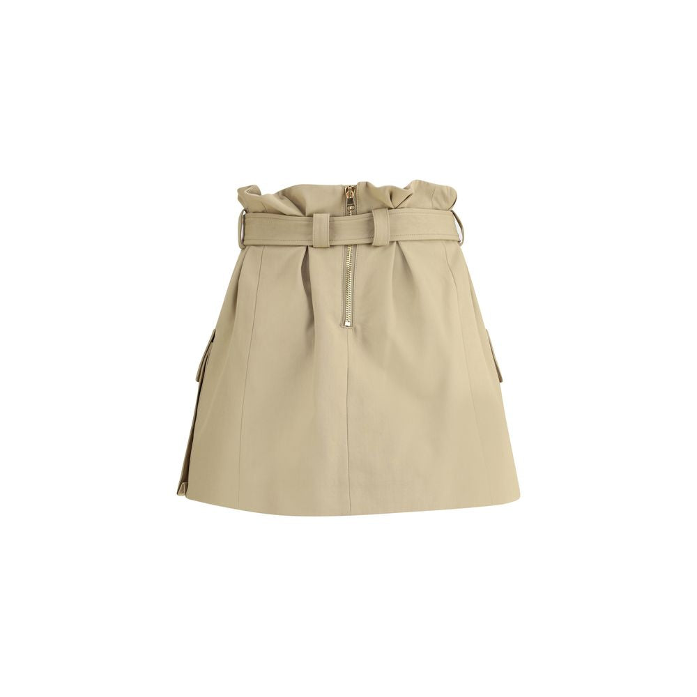 Beige Cotton Mini Skirt Skirts Balmain