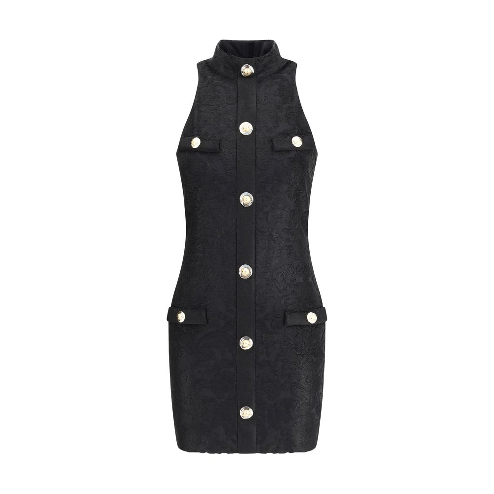 Black Viscose Cocktail Dress Dress Balmain