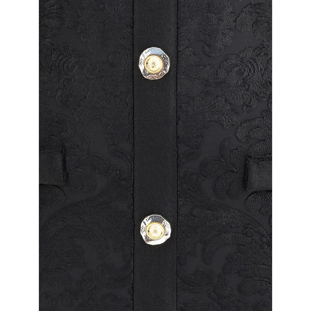 Black Viscose Cocktail Dress Dress Balmain