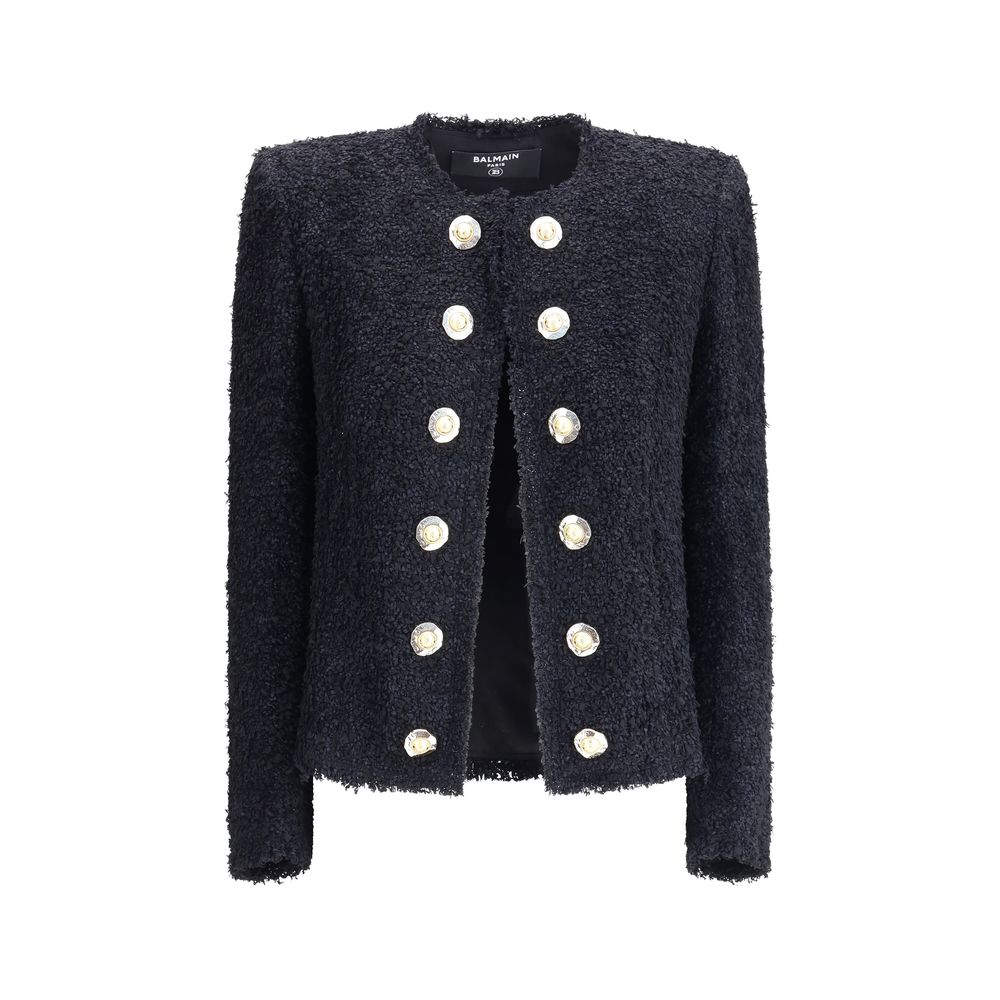 Black Polyamide Coat Coats Balmain