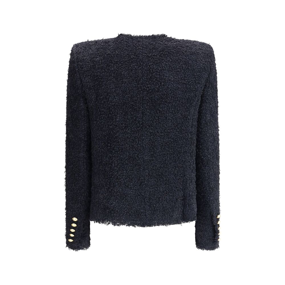 Black Polyamide Coat Coats Balmain