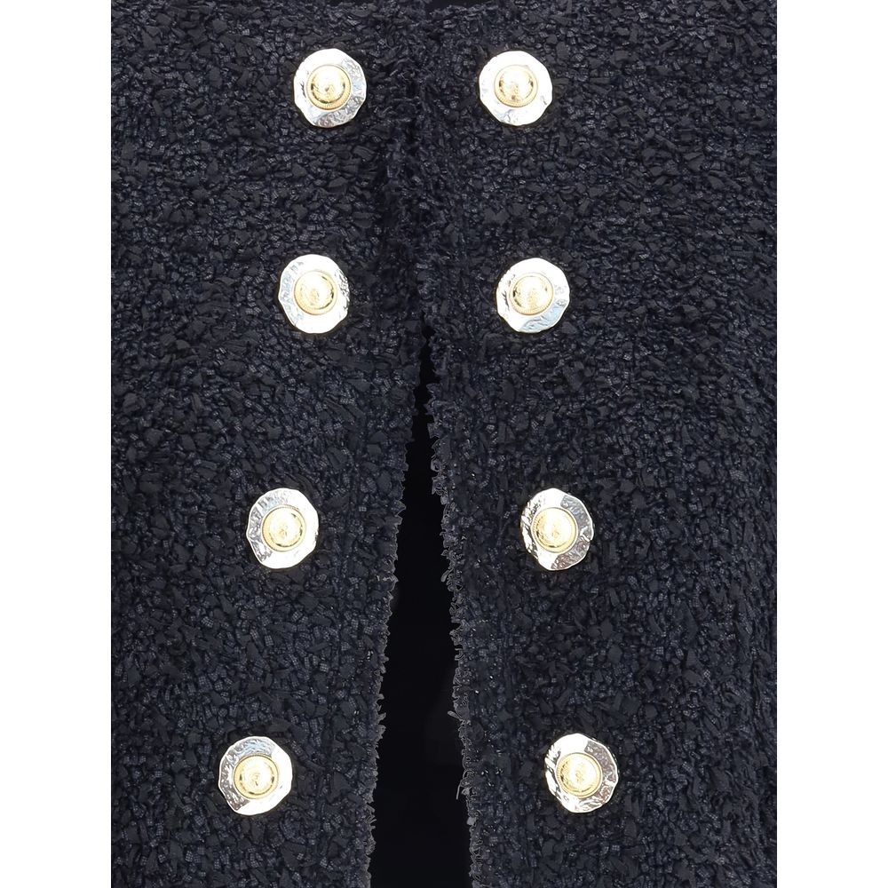Black Polyamide Coat Coats Balmain