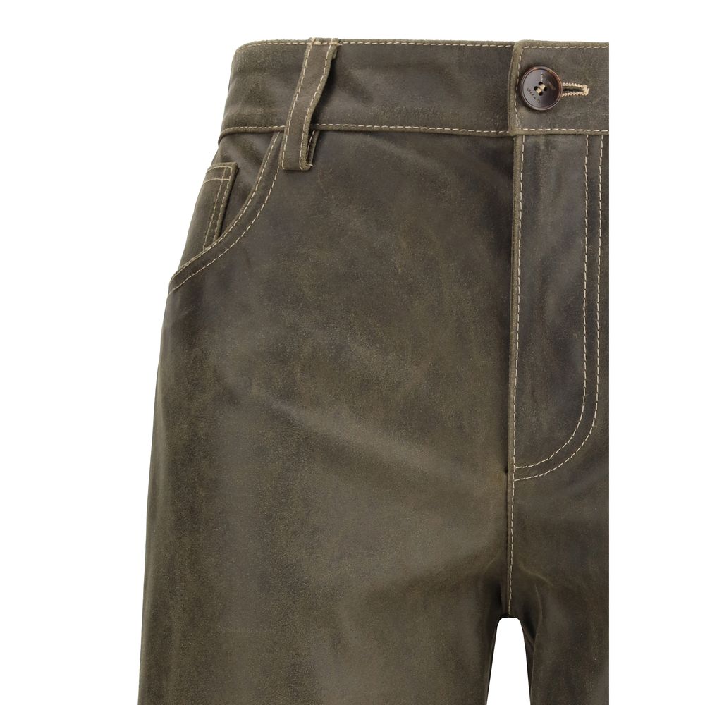 Brown Leather Pants Etro