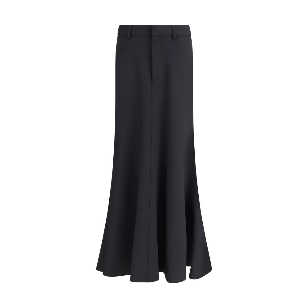Black Fleece Wool Long Skirt Skirts Balenciaga