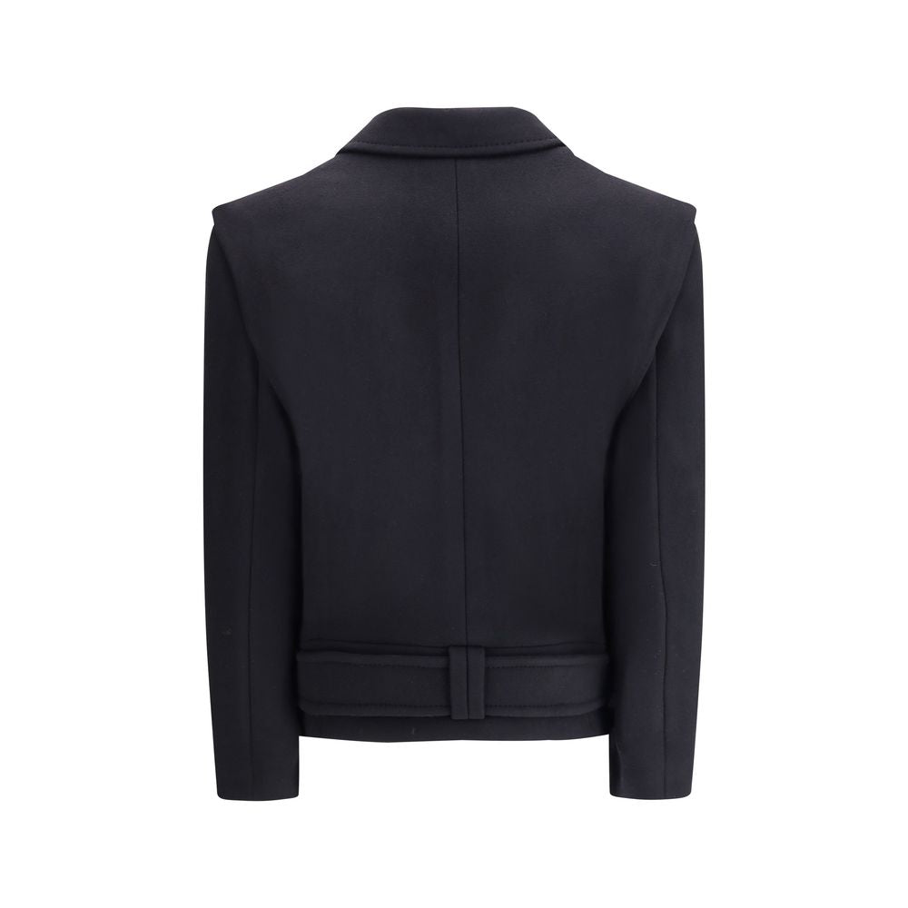 Black Wool Coat Coats Balmain