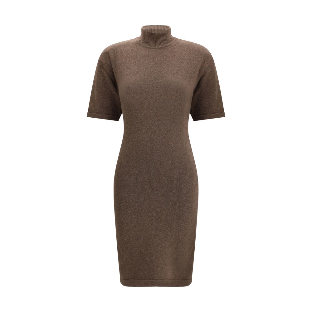 Brown Merino Wool Casual Dress