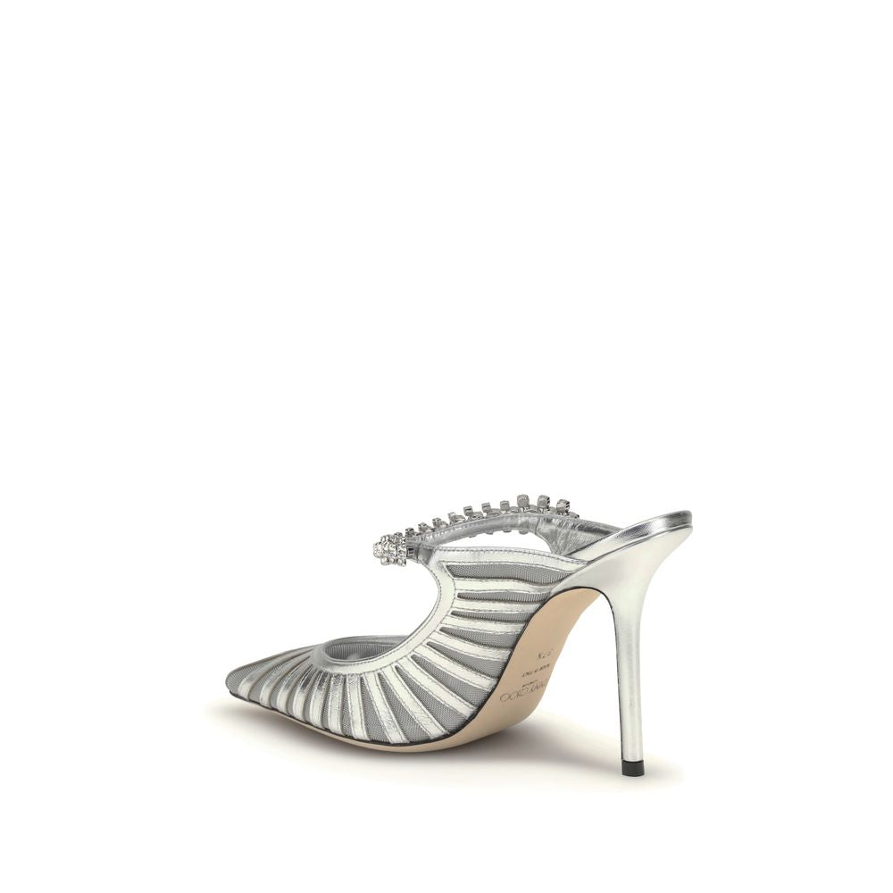 Silver Leather High Heel Pumps Shoes Jimmy Choo
