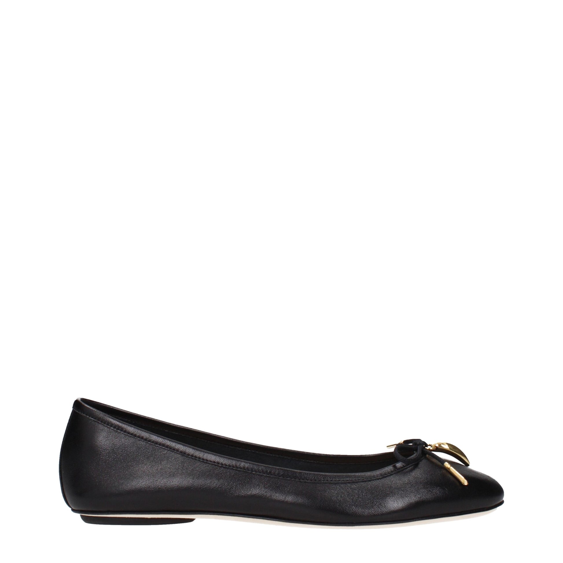 Black Leather Ballet Flats Shoes Chloé