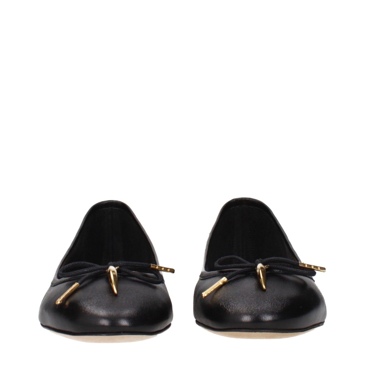 Black Leather Ballet Flats Shoes Chloé