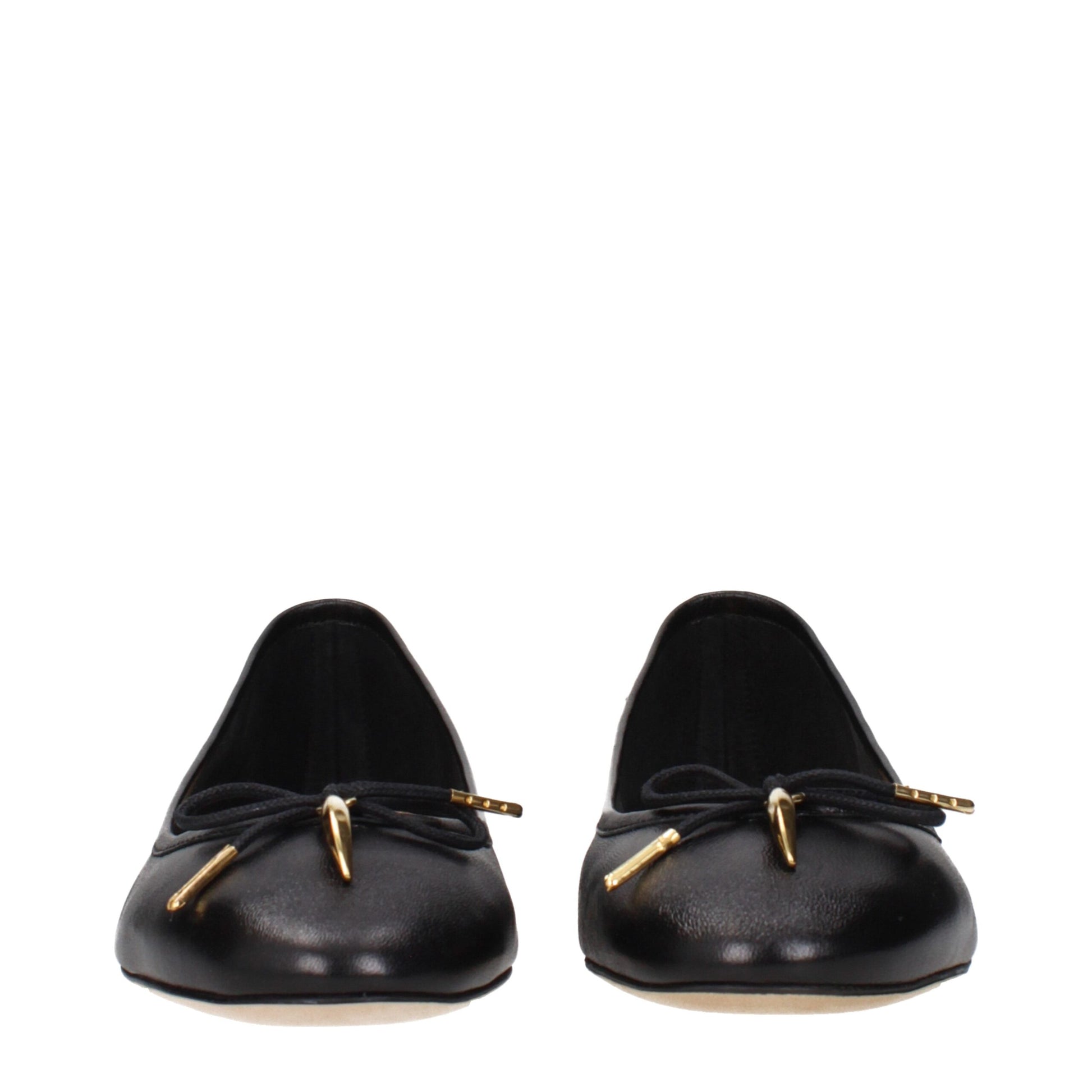 Black Leather Ballet Flats Shoes Chloé