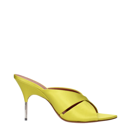 Green Satin Stiletto Heel Sandals Shoes Amina Muaddi