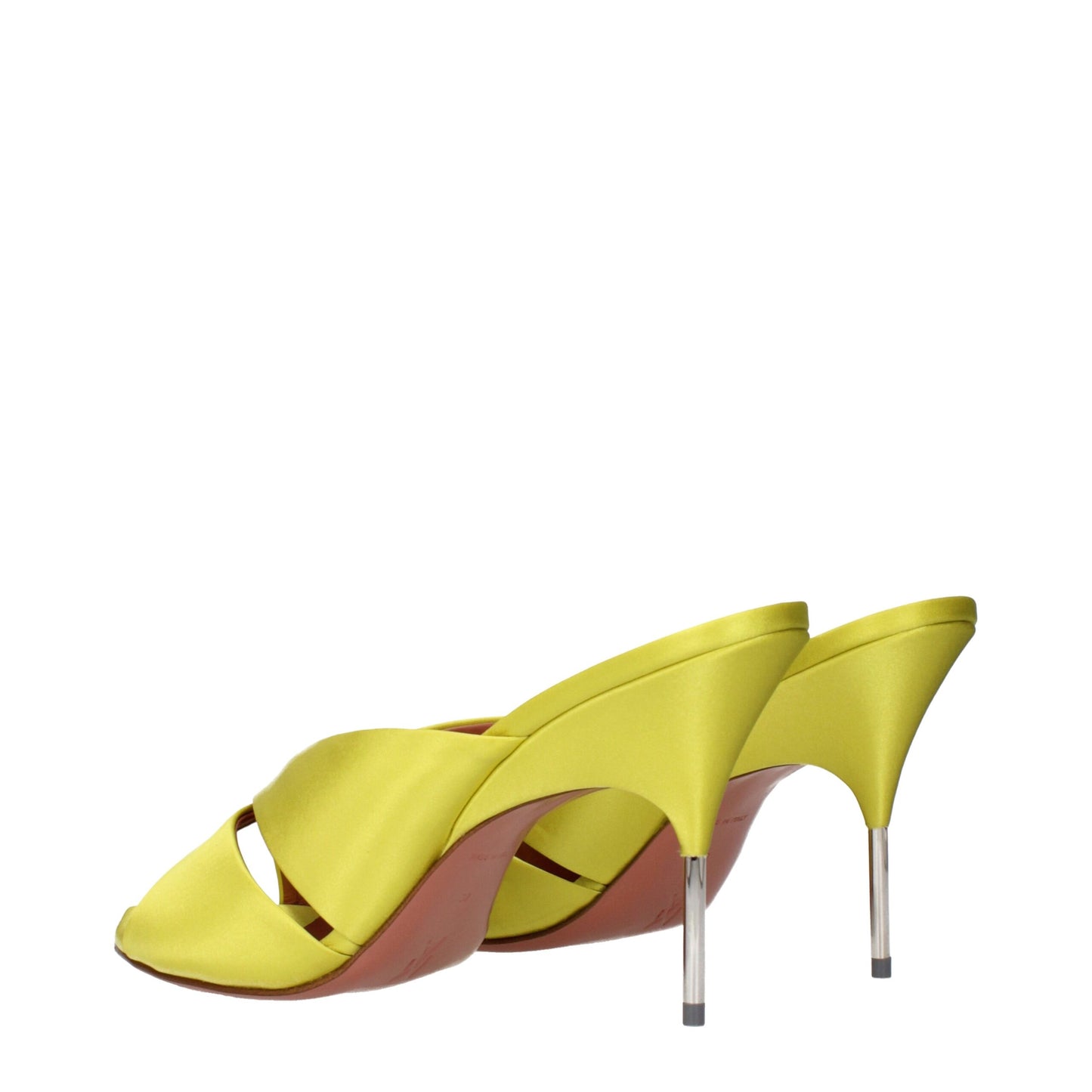 Green Satin Stiletto Heel Sandals Shoes Amina Muaddi