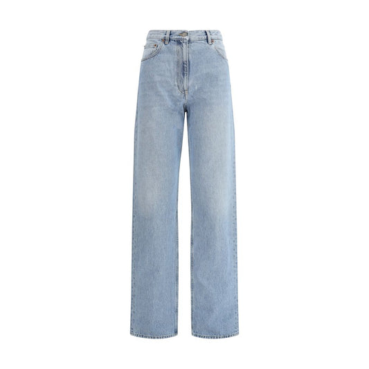 Light Blue Cotton High-Waisted Jean Pants Valentino