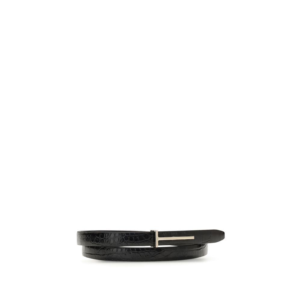 Black Leather Regular Belt Belt Tom Ford