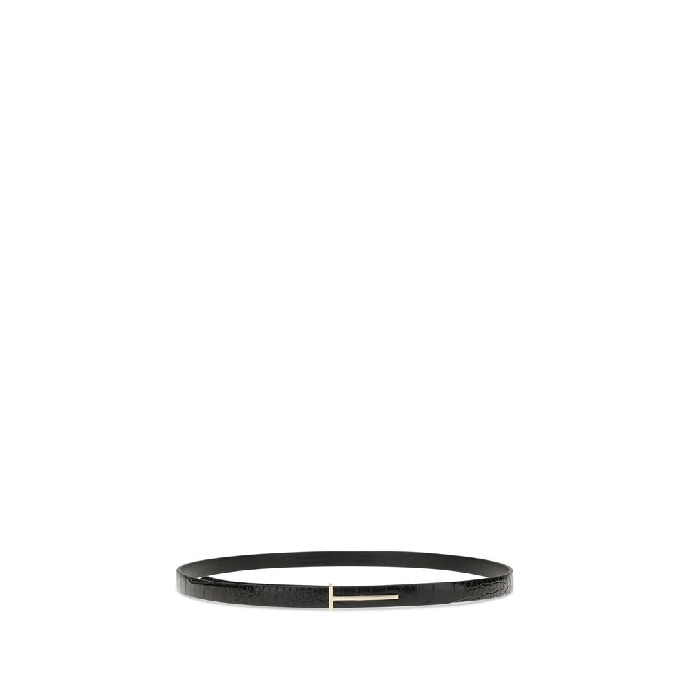 Black Leather Regular Belt Belt Tom Ford