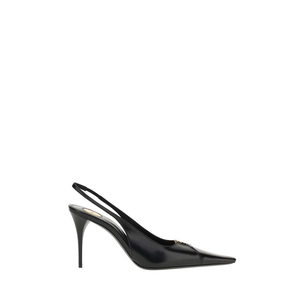 Black Calf Leather Bos Taurus High Heel Pumps Shoes Saint Laurent