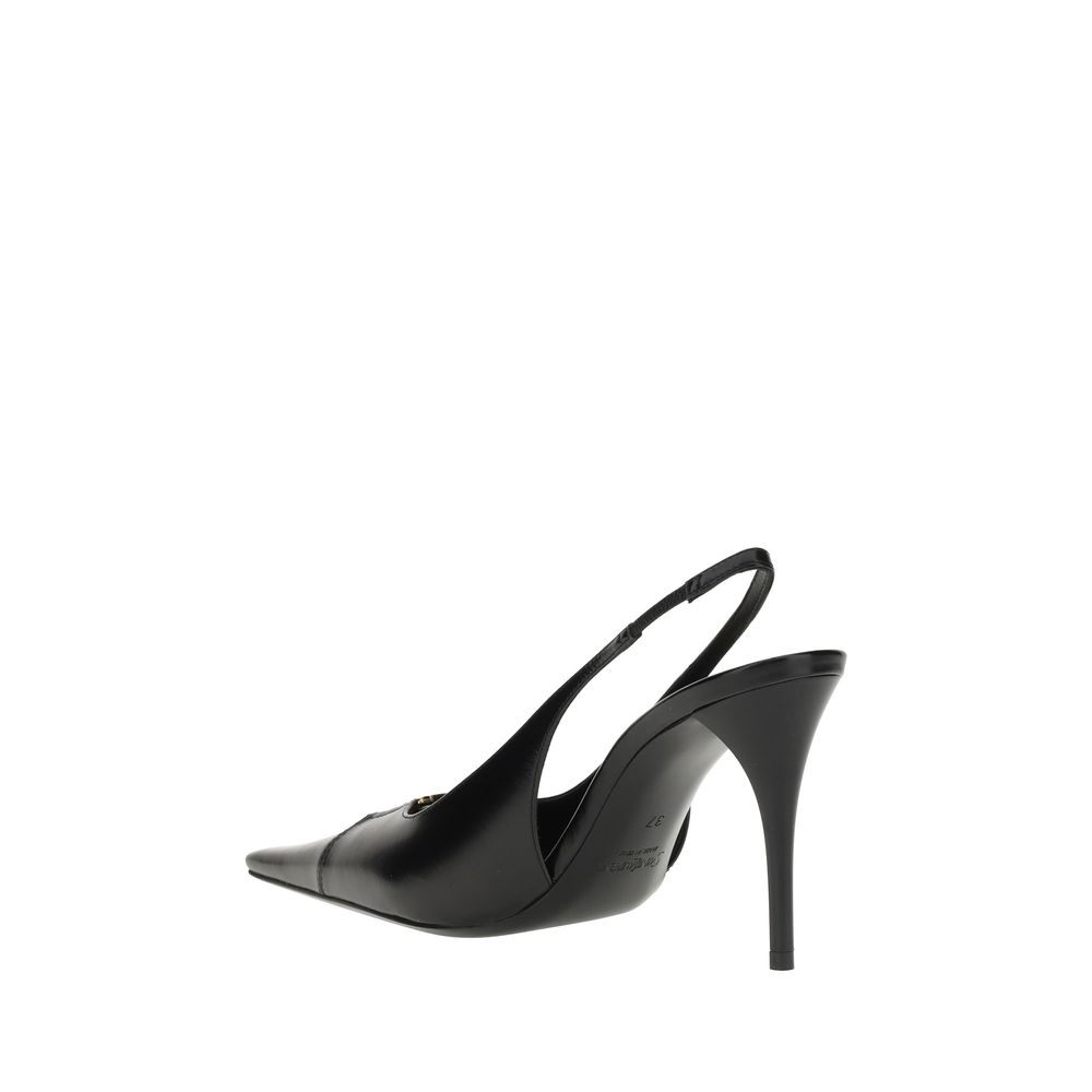 Black Calf Leather Bos Taurus High Heel Pumps Shoes Saint Laurent