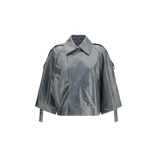 Green Calf Leather Bos Taurus Coat Max Mara