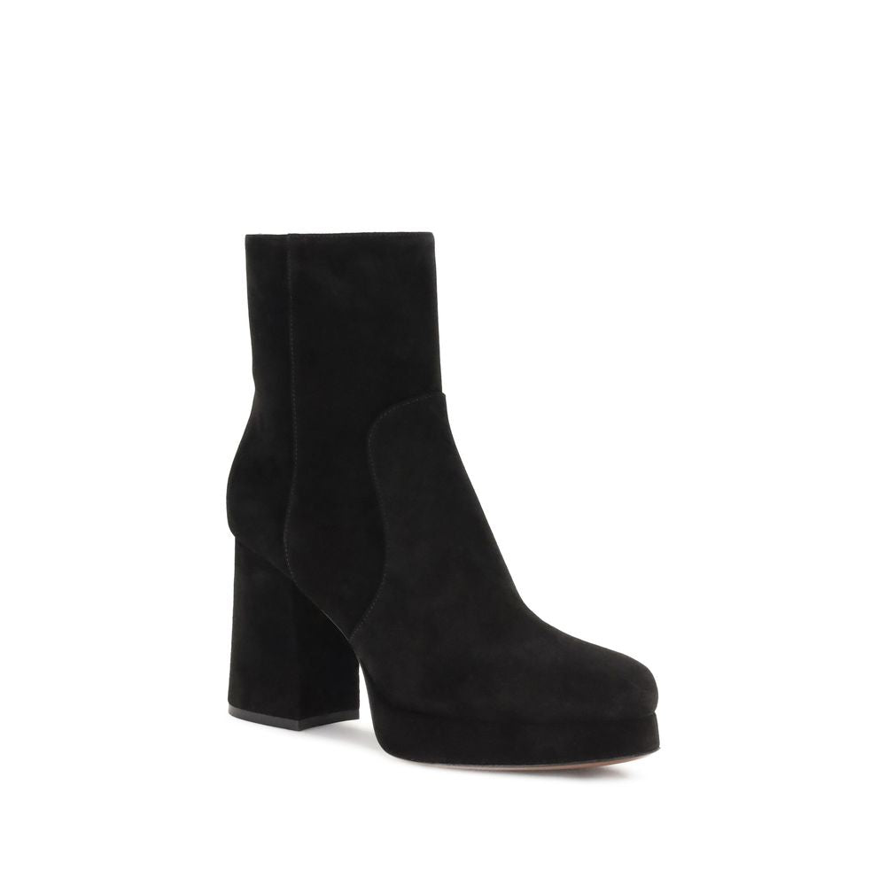 Black Calf Leather Bos Taurus Ankle Boots Shoes Valentino Garavani