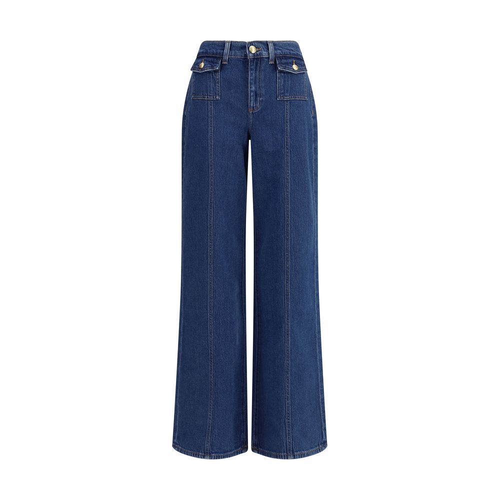Blue Cotton High-Waisted Jean Pants 7FOR