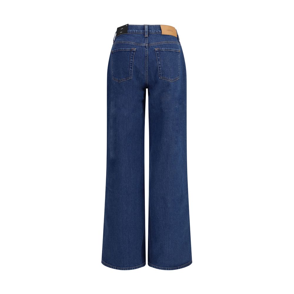 Blue Cotton High-Waisted Jean Pants 7FOR