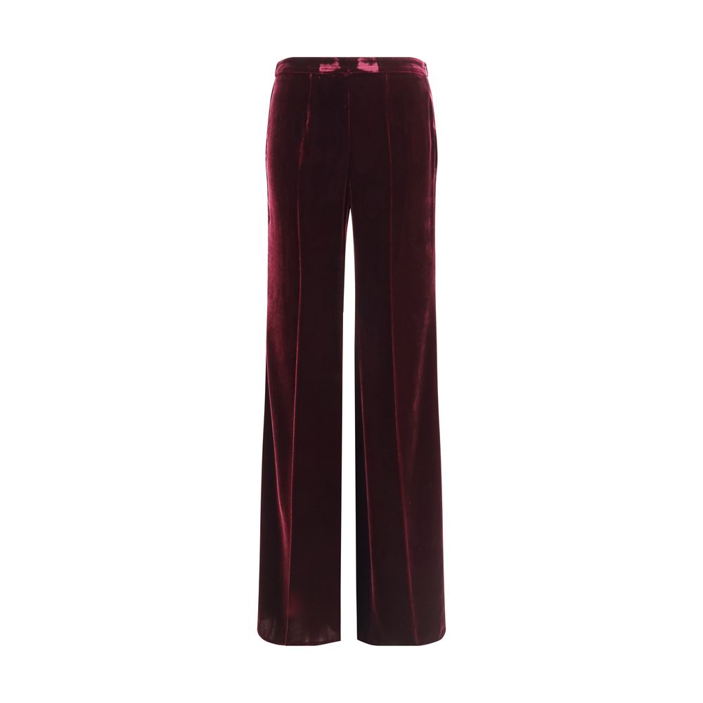 Bordeaux Viscose Flared Pants Pants Forte_Forte