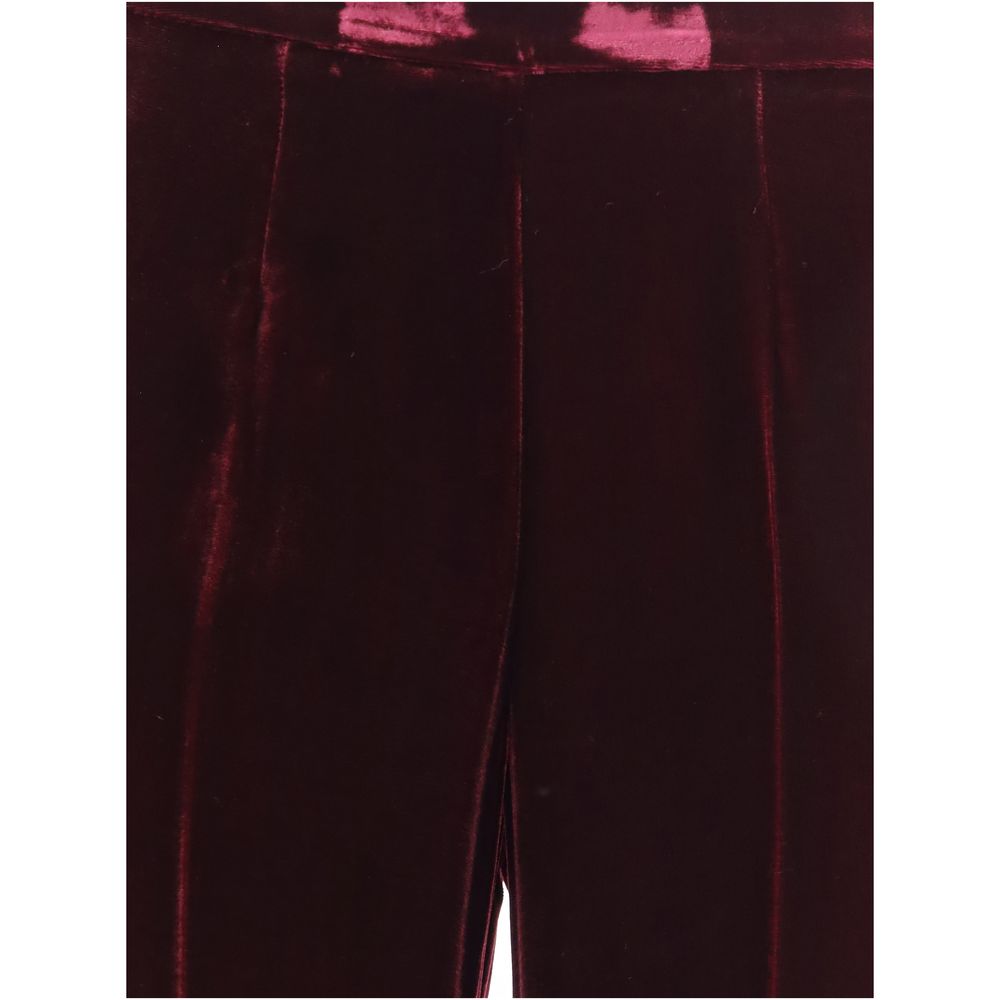 Bordeaux Viscose Flared Pants Pants Forte_Forte
