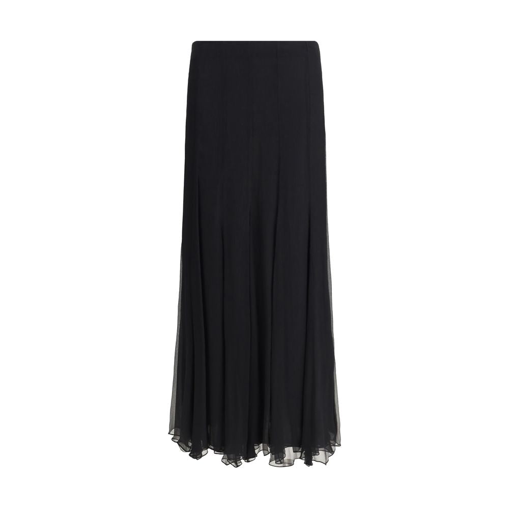 Black Silk Long Skirt Skirts Chloé
